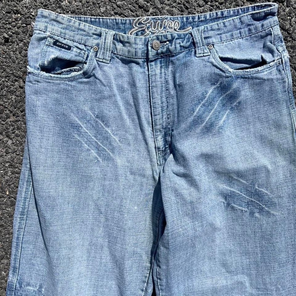Y2K 2000s Enyce Baggy Scratch Striped Jeans size 36" x 32"